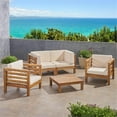 thumbnail image 4 of Noble House Oana Outdoor 4 Seater Loveseat Chat Set Teak, 4 of 8