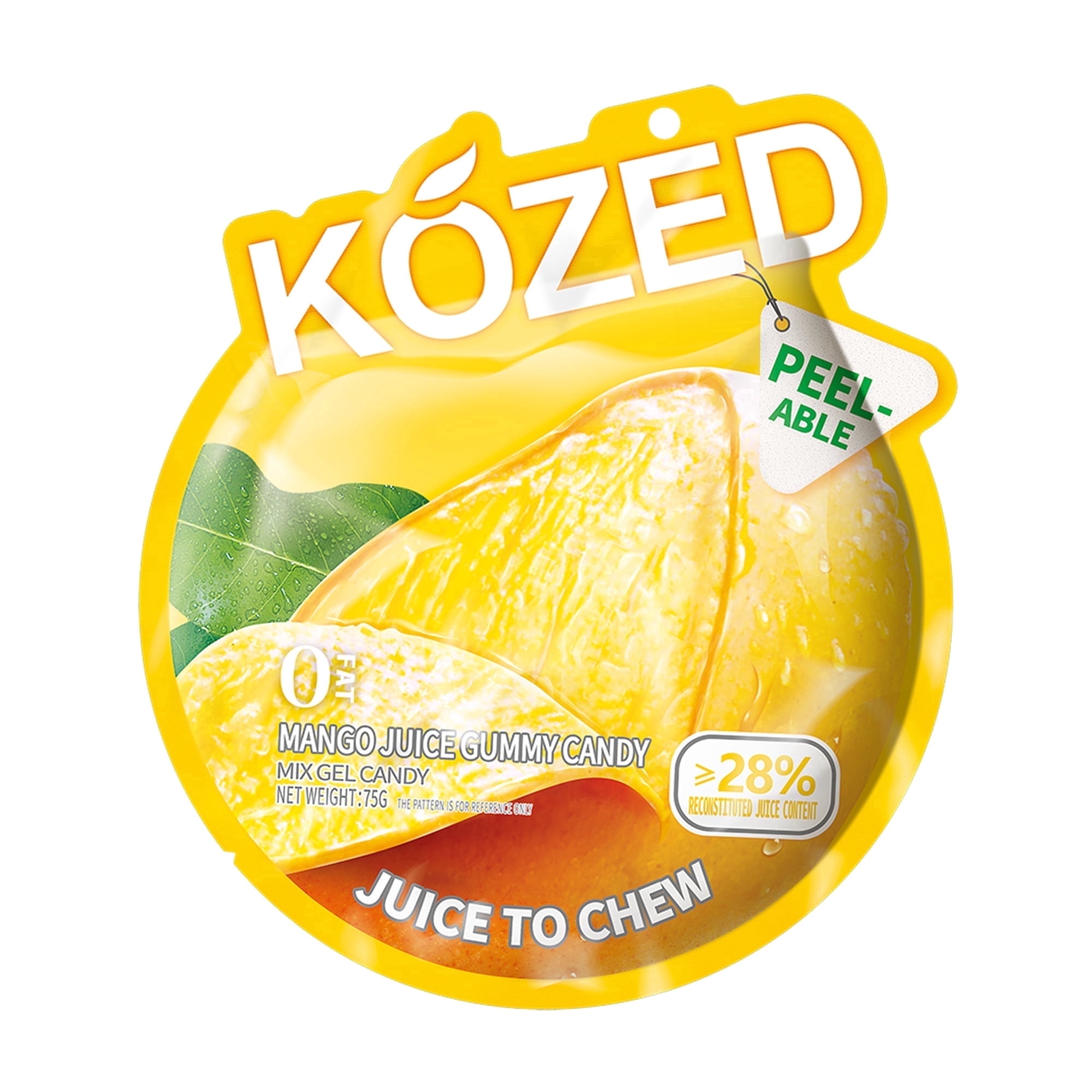 Happy Global Kozed Peelable Gummy Candy Mango Flavors 3 Pack,Fun Fruity Role Party Snack,Chewy Sweet Treat with Juicy Flavor,Halal-Certified Holiday Gifts