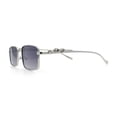 thumbnail image 6 of Luxury Jaguar Cougar Jewel Metal Arm Rectangle Hustler Sunglasses Silver - Smoke, 6 of 8