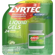 Zyrtec 24 HR Allergy Relief Cetirizine 10 mg, 12 Liquid Caps - 2 Pack
