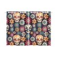 thumbnail image 3 of CADecor Sugar Skull Dia De Los Muertos Window Treatment Panel Curtains Window Curtain Kitchen Curtain,Two Piece 26x39 Inces, 3 of 4