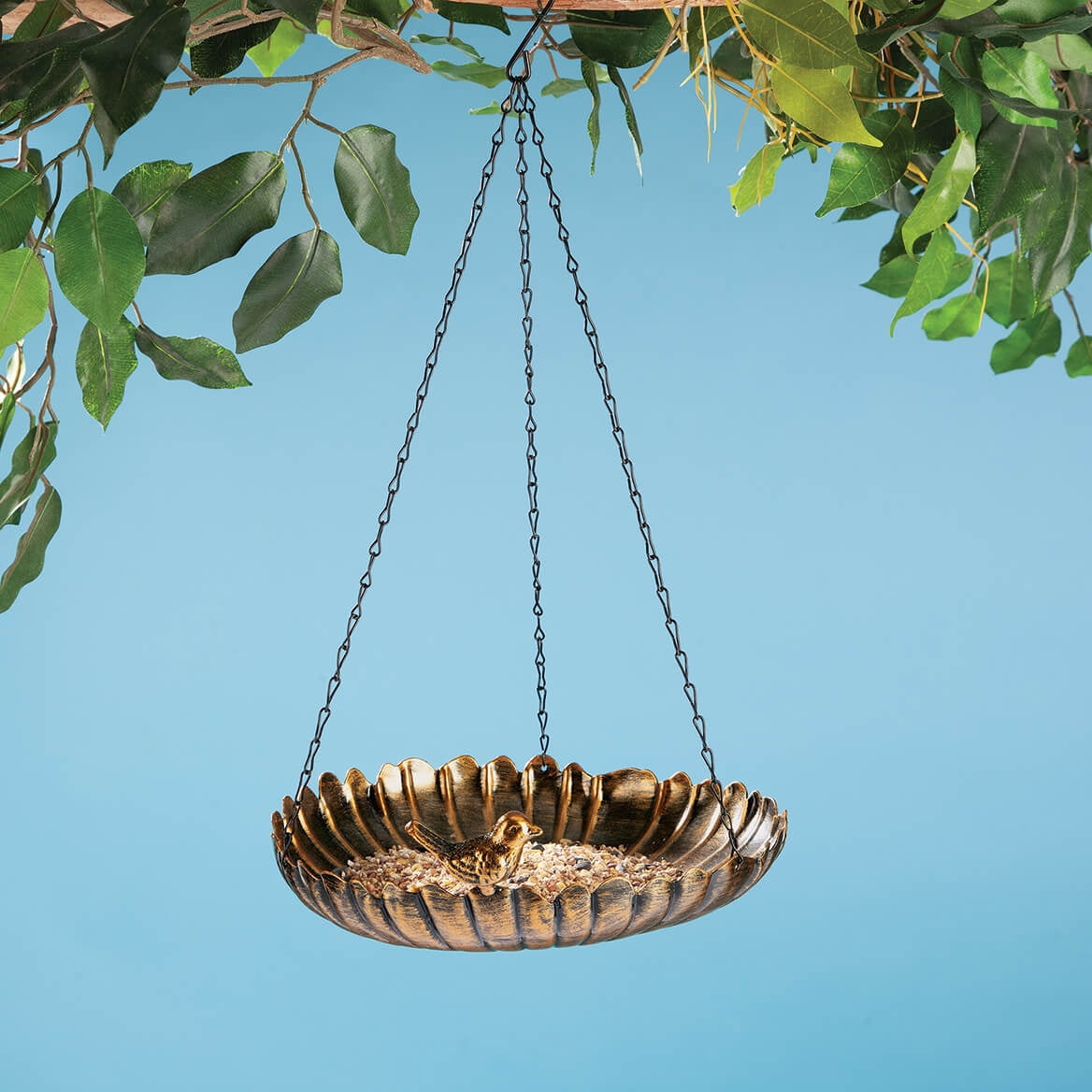Plate Style Bird Feeder, Crafted with 100% Durable Iron, Outdoor Décor - Measures 10 7/8" Long x 10" wide x 19 5/8" High, by Fox RiverTM Creations