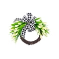 thumbnail image 2 of Corona de flores artificiales, corona colgante para interior y exterior, corona de puerta delantera, corona de primavera para sala de estar, casa, 35CM, 2 of 8