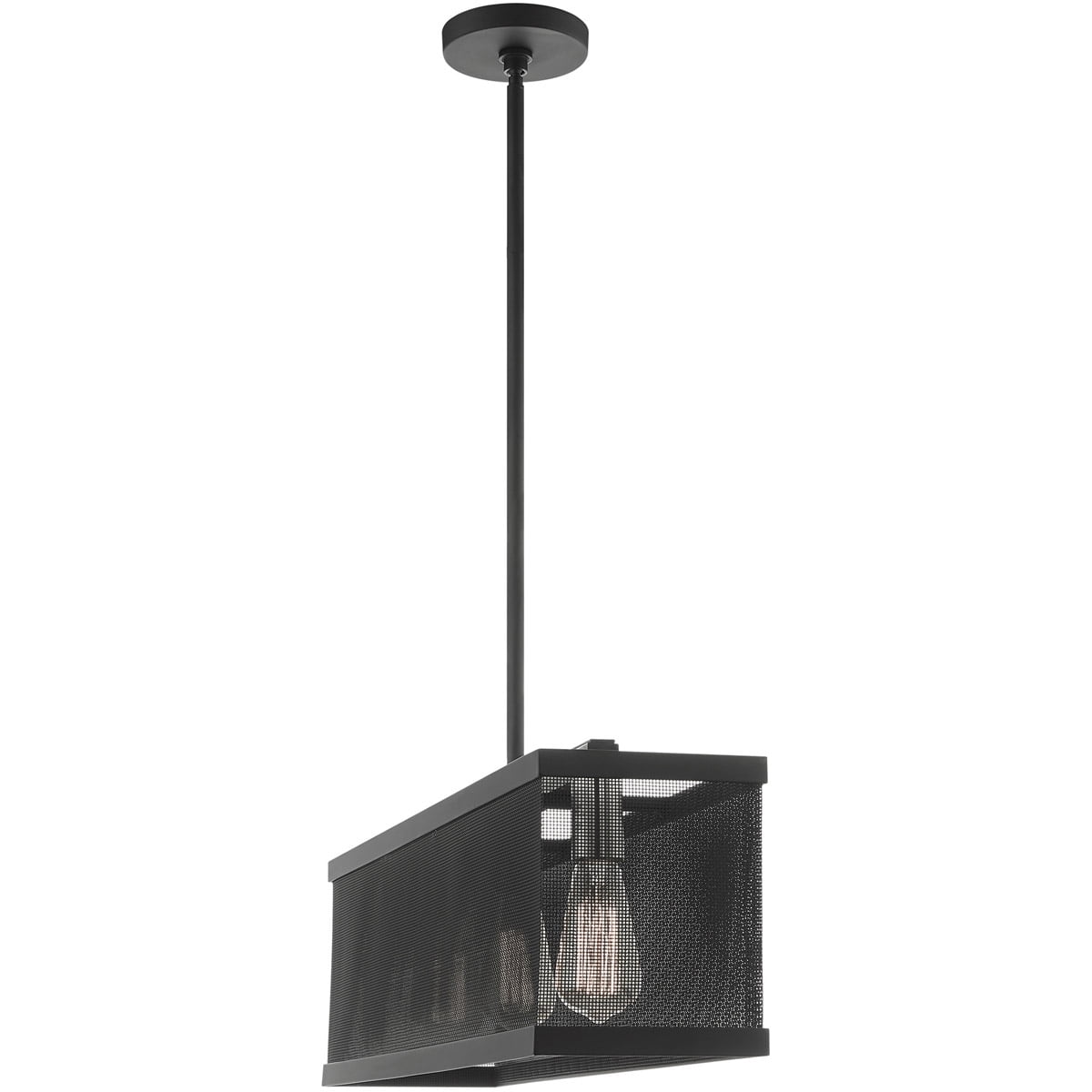 6.5 inch 3 Light Black Chandelier with Black Stainless Mesh Shade