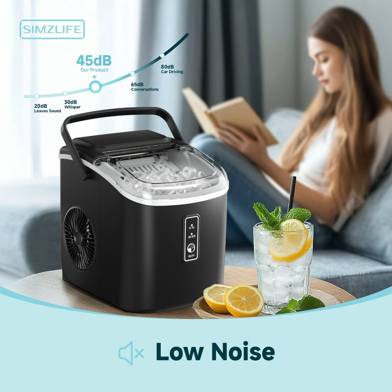 Simzlife Countertop Ice Maker with Handle,Portable Ice
