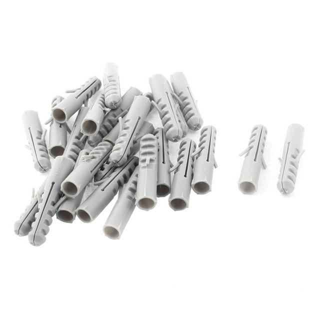 Unique Bargains 25 Pcs M10 x 50mm Plastic Anchors Lag Expand Expansion Nails Plugs Screws Clips