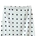 thumbnail image 5 of Women's Polka Dot Lace Hem Midi Sleep Skirt, Elastic Waist Lace Trim Half Slip Loungewear Skirt White M(M), 5 of 5
