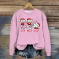 thumbnail image 2 of WEAIXIMIUNG Chandails en Molleton Courts pour Femmes Plus Femmes Décontracté Col Rond Noël Verre Neige Chapeau de Noël Imprimé Chandail à Capuchon, 2 of 3