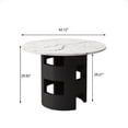 thumbnail image 3 of 42.12"Modern Round Dining Table with Printed Black Marble Table Top for Dining Room, Kitchen, Living Room,White+Black, 3 of 5