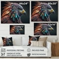 thumbnail image 4 of Designart Macro Colorful Feather Eagle V Canvas Wall Art, 4 of 5