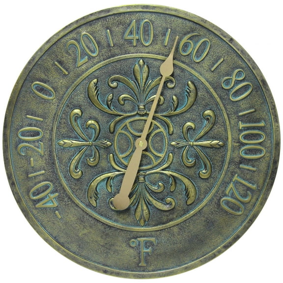 Infinity Instruments Blanc Fleur Aged Bronze Outdoor Thermometer