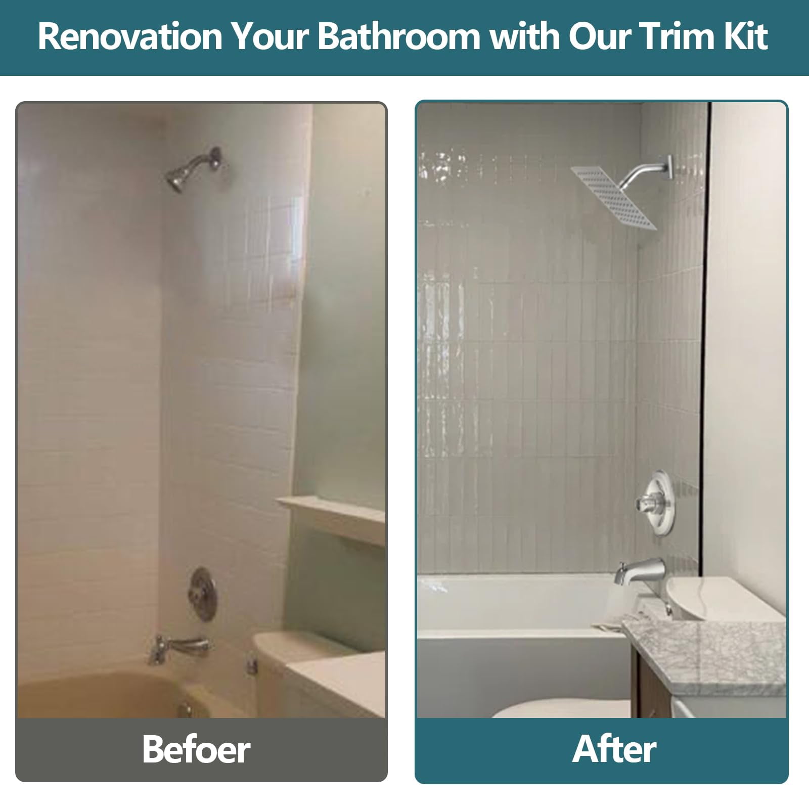 Replacement 8" Rain Shower Faucet Tub Trim Kit for Delta 13/14 Series, High Pressure Square Rain Shower Head& Handle Set System, Brushed Nickel (Valve& Catridge Not Inclued)