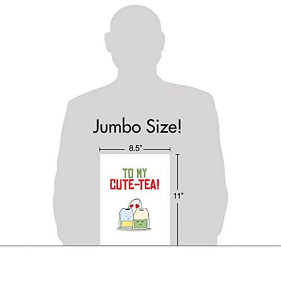 The Best Card Company - Jumbo Valentine's Day Greeting Card (8.5 x 11 Inch) - Big Love Card for Valentines - Yummy Puns J5659IVDG