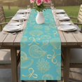 thumbnail image 4 of Ocean Conch Shell Table Runner 70 Inches, Coastal Seahorse Coral Bows Vintage Blue Bed Runner Dresser Scarves Tabletop for Indoor Outdoor Parties/Ceremony/Banquet, 13" x 70", 4 of 9
