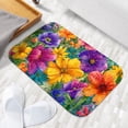 thumbnail image 6 of 1pc Colorful Flowers Absorbent Non-Slip Bathroom Thickened Flannel Rug Decor,Soft,Quick Drying,Suitable For Indoor/outdoor Use,Bathrooms,Bedrooms,Kitchens,Terrace,Laundry Rooms,16"x24", 6 of 9