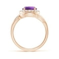 thumbnail image 2 of ANGARA Natural 1.7 ct Amethyst Bypass Engagement Ring with Diamond Halo in 14K Rose Gold for Women (Size-8mm) | February Birthstone, Anniversary, Jewelry Gift for Women | Natural Amethyst Ring, 2 of 9