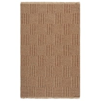 SAFAVIEH Wicker Kebo Geometric Indoor/Outdoor Area Rug, Natural/Brown, 4' x 6'