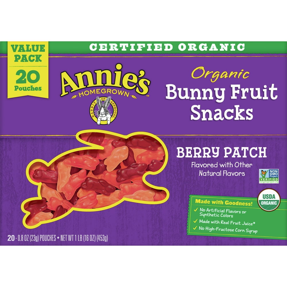 Annie's Organic Berry Patch Bunny Fruit Snacks, Gluten Free, 16 oz