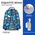 thumbnail image 3 of Funny Vintage Shark and Whale Backpack Waterproof Scratch-Resistant School Bag with Cartoon Nautical Print, Breathable Foam Padding, Adjustable Straps for Outdoor Use, 3 of 6