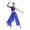 Royal Blue, variant on Women Lyrical Dance Costumes 2 Piece Outfit Single Long Sleeve Tank Crop Tops with Mesh Wide Leg Pants Set Red XXL