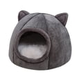 thumbnail image 3 of Cama de gato para gatos de interior con cueva de gato de bola Antideslizante y resistente al agua Fondo cerrado Casa de gato para animales pequeños , Gris oscuro Sunnimix Cama nido, 3 of 8