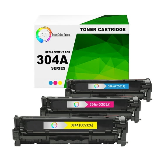 TCT 304A Color Toner Cartridge 3 Pack - Premium Compatible Replacement for HP 304A CC531A CC532A CC533A