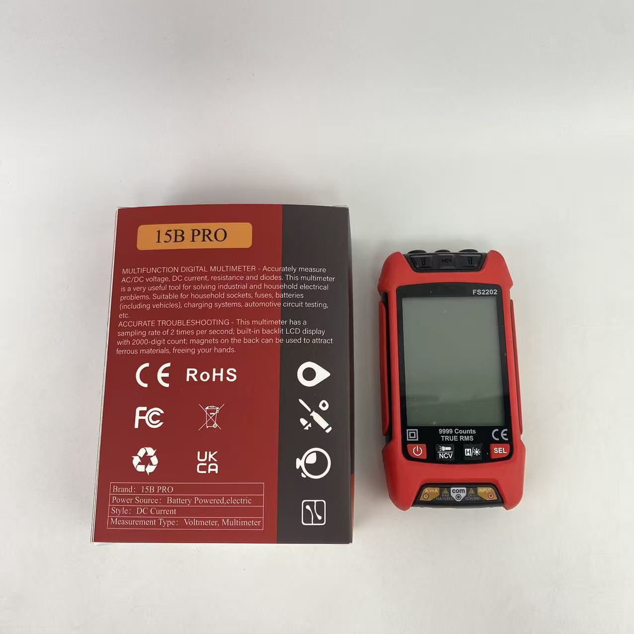 15B PRO Digital multimeters,58A Multimeter 2000 Counts Digital Multimeter , DC AC Voltmeter and Ohm Volt Amp Tester, Measures Voltage, Current, Resistance; Tests Live Wire, Continuity