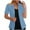 Blue, variant on Women's Solid Color Casual Fashion Short Sleeve Cardigan Jacket Coat, Lightweight Open Front Coat, Trendy and Versatile Outerwear Top for Spring and Summer, Stylish Casual Jacket for Women