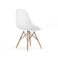 thumbnail image 1 of Elon Series Black Plastic Chair with Wooden Legs, 1 of 9