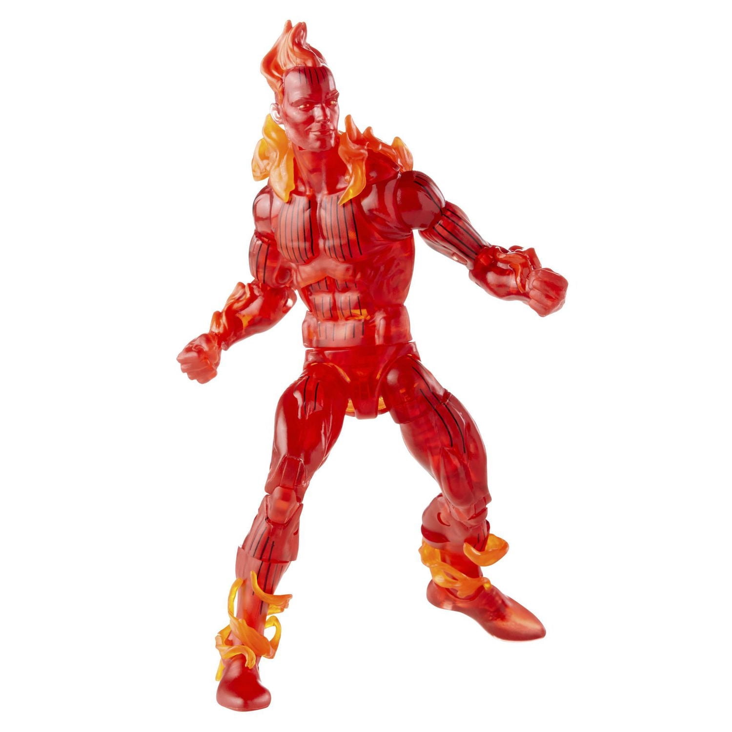 Hasbro Marvel Legends Series Retro Fantastic Four The Human Torch 6-inch Action Figure Toy, Includes 5 Accessories