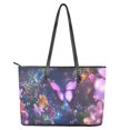thumbnail image 4 of ZUXONGSY Butterfly Daisy Flower Galaxy Print Tote Bag for Women Lightweight Satchel Handbags Waterproof Top Handle Tote Bag with Handle for Dating Shopping, 4 of 6