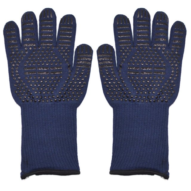 Matsuzay 1 par de guantes antillamas para horno, guantes para barbacoa, resistentes al calor, antideslizantes, guantes protectores de muñeca para horno, Herramientas y accesorios para hornear No.02 Matsuzay HA002149-02