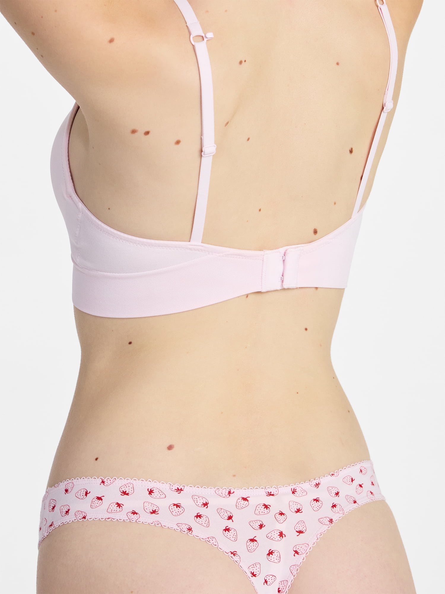 No Boundaries Cotton and Pointelle Thong Panties, 3-Pack, Women's XS-XXXL