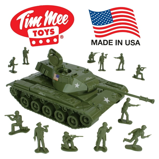 Timmee Toy Walker Bulldog Tank Playset Olive Green 13pc Made In Usa Walmart Com Walmart Com
