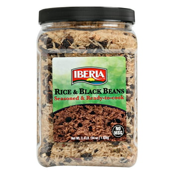 Iberia Rice & Black Beans, 3.4 Lb, Completely Seasoned & Ready to Cook, Low , High Taste, tious & Delicious Rice & Beans