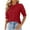 Red, variant on Summer Akafmk 3/4 Sleeve Shirts for Women,Summer Womens Smocked Cuffs Tunic Tops,Fashion Casual 1/2 Sleeve Half Sleeve Solid Fold Round Neck Button Ladies Top Blouse