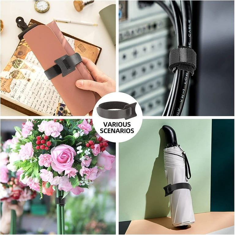 BOHUIZ 100Pcs Hook And Loop Cable Ties, Self