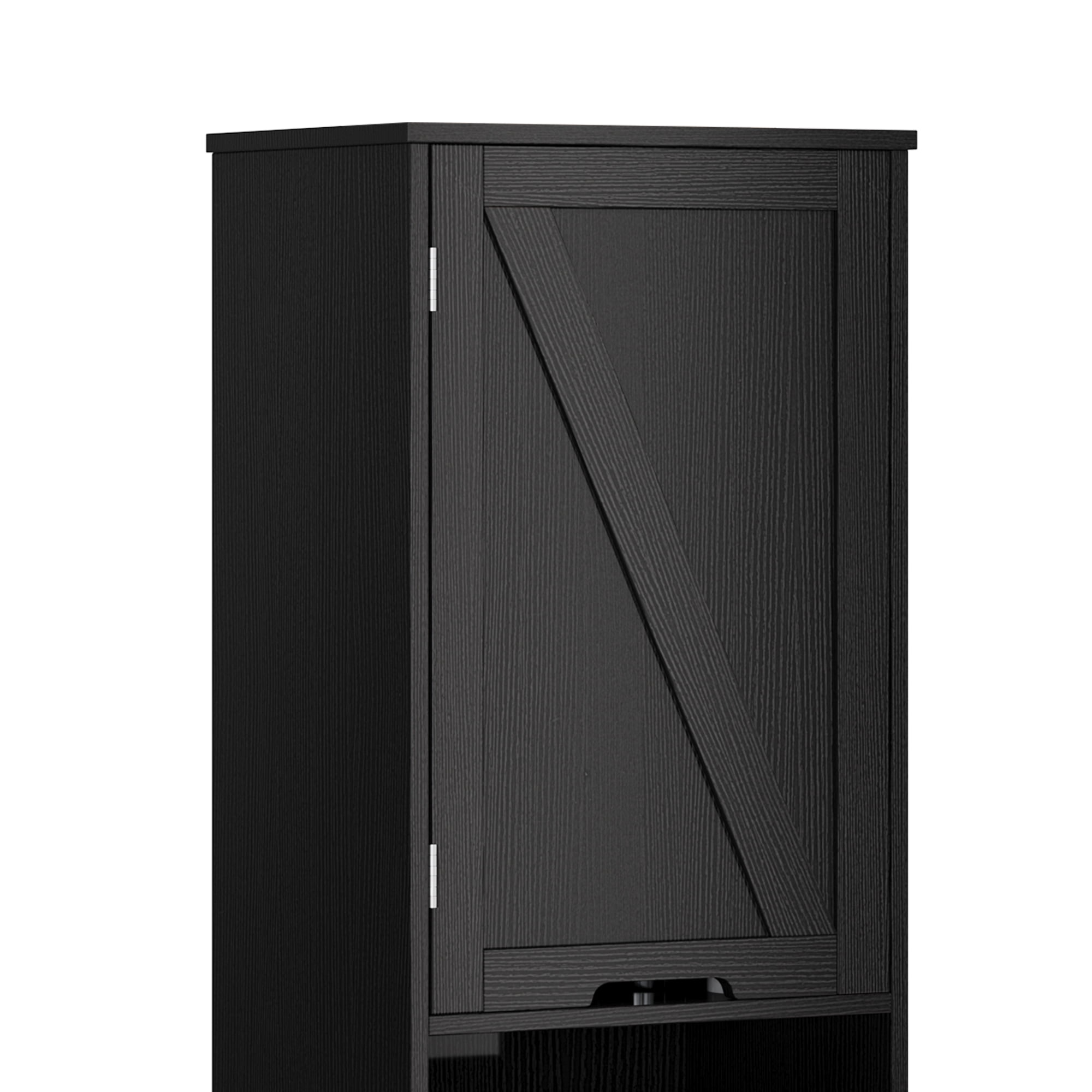 ModFusion Laundry Cabinet Tilt Out Laundry Hamper with Removable Laundry Basket and 3 Shleves,Black