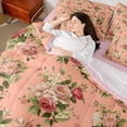 thumbnail image 4 of Erosebridal Chic Flower Twin Bedding Sets for Female, Pink Bedding Comforter Set, Pink Reversible, 7pcs, 4 of 5
