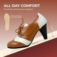 thumbnail image 2 of Chase & Chloe Women's Vintage-Inspired Lace-Up Oxford Pumps with Wingtip Design and Mid-Heel, 2 of 5