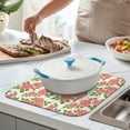 thumbnail image 2 of Microfibre Drying Mat for Kitchen Pink Rose with Green Leaf Dish Drying Drainer Mat Absorbent Pioneer Drying Mat Washing Up for Glass, Plate & Cup 16inch X 18inch, 2 of 7