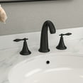 thumbnail image 2 of Logmey 8 in. Widespread Double Handle Bathroom Faucet with Pop Up Drainer in Matte Black, 2 of 9