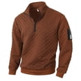 thumbnail image 4 of Ceisia Men's Regular-Fit Stand-Collar Half-Zip Checkered Texture Hoodless Sweatshirt Gift, 4 of 8
