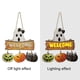 thumbnail image 4 of Letrero de bienvenida para puerta de Halloween con diseño de calabaza fantasmal de Hmsavn, rústico, iluminado y montado en la pared para decoración del hogar en otoño., 4 of 8