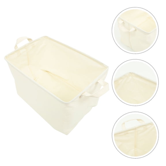 ETEREAUTY White Cotton Linen Laundry Hamper, Lightweight Clothes Storage Basket for Home Organization