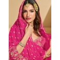 thumbnail image 3 of Queen Pink Embroidered Georgette Designer Lehenga Style Suit with Zari, Thread & Sequins Work – Wedding, Reception & Festival Wear | Size : XL, 3 of 3