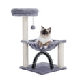 thumbnail image 2 of Small Cat Tree Cat Tower for Kitten with Super Large Plush Hammock Cat Scratching Post for Indoor Cats with Top Perch Cat Brush ShopWise Round, 2 of 7