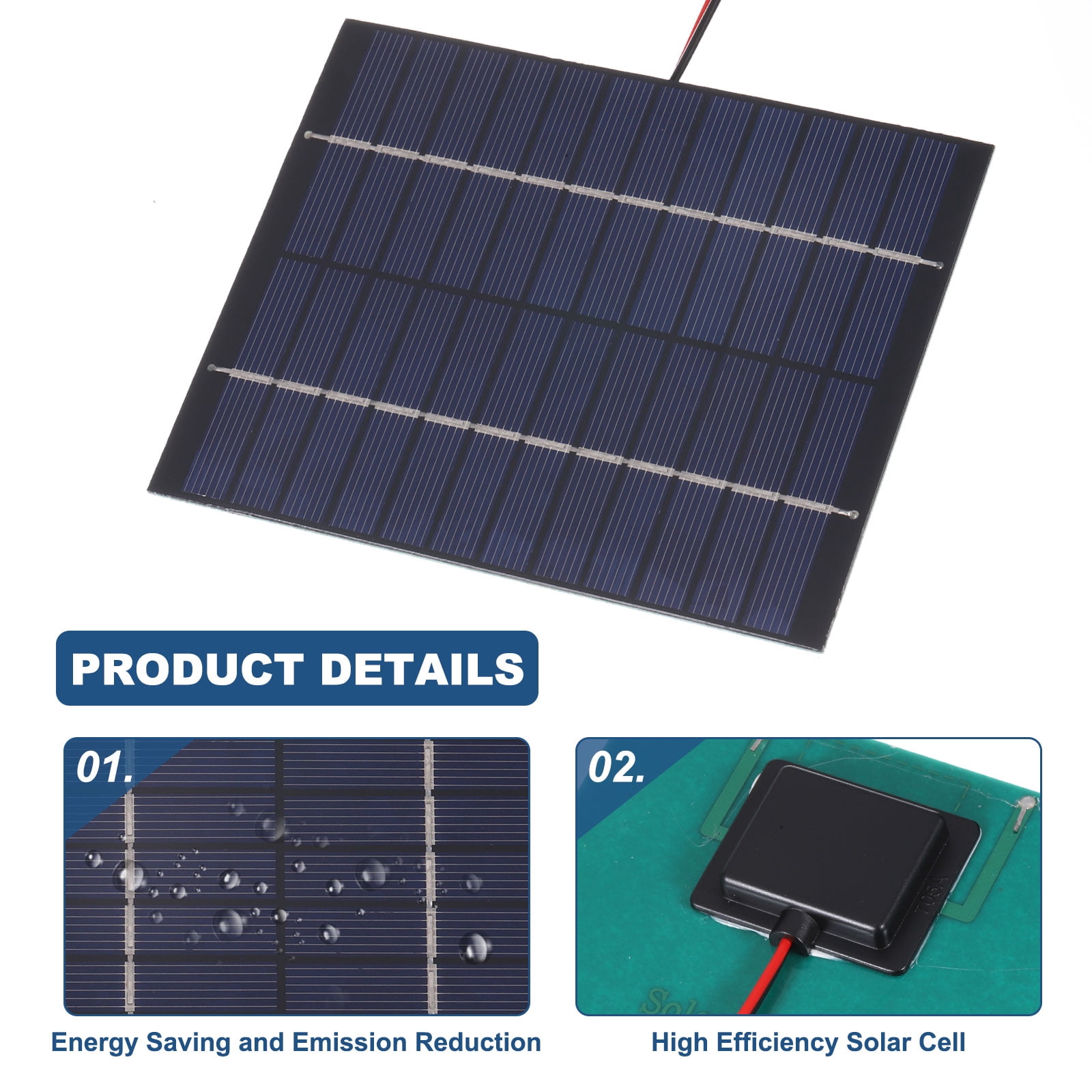 2W Mini Solar Panels, 12V 0.17A Polycrystalline Solar Panel Trickle Chargers Solar Battery Charger