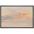 thumbnail image 3 of PixonSign Framed Canvas Print Wall Art Watercolor Tropical Sunset Sea Landscape Nature Wilderness Illustrations Modern Art Decorative Minimal Rustic for Living Room, Bedroom, Office - 16"x24" Black, 3 of 5