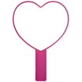 thumbnail image 2 of Heart-Shaped Travel Handheld Mirror, Cosmetic Hand Mirror With Handle Pink, 2 of 4